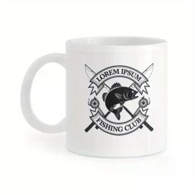 Funny Fishing Coffee Mug for Men - 11oz Ceramic Cup with "Lorem Pssum" Design - Perfect Gift for Fishing Enthusiasts,