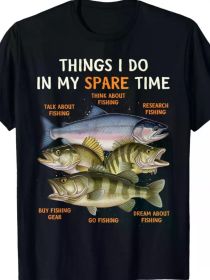 Funny Fishing Apparel for Men, Youth and Boys | Bass Lovers T-Shirt, All-Season, 2025 (Color: Black, size: XL)