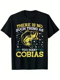 Funny Fish Lovers T-Shirt, 100% Cotton, Fishing Novelty Style T-Shirt, 180g, Crew Neck, Black, Sizes S-XXXL, Four Seasons (Color: Black, size: S)