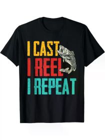 Fishing Enthusiast Quotes T-Shirt, Comfortable And Casual Short Sleeves, Daily Wear, Suitable for All Seasons, Black, Men'S Models (Color: Black, size: S)